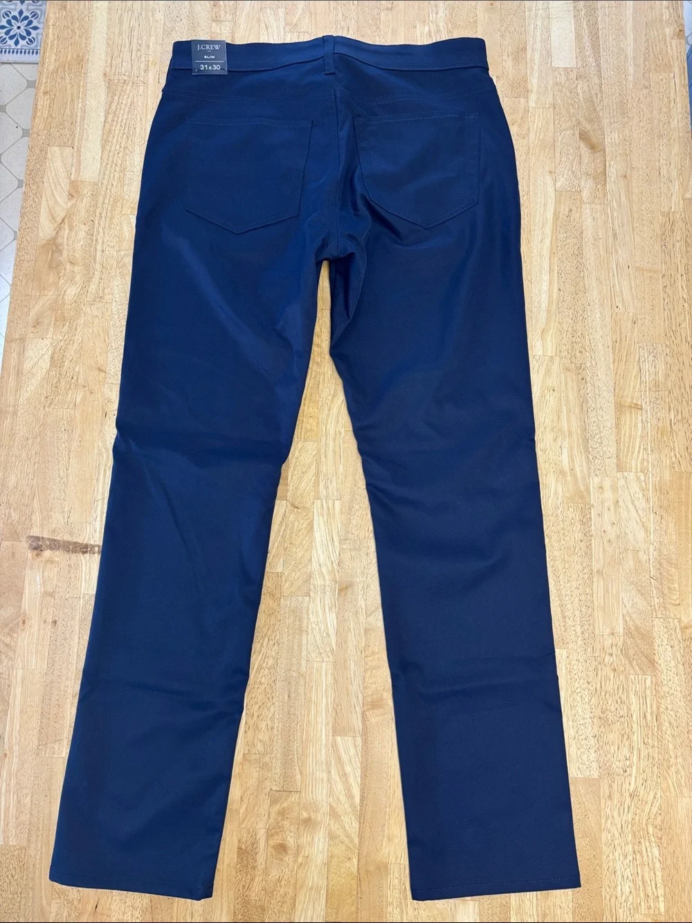 NWT J.Crew Flex Slim Fit Five Pocket Tech Pants Navy Blue Men Size 31x30